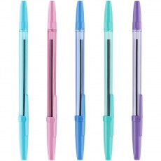 Ручка шариковая СТАММ Оптима синяя, 1,0мм, пастель микс