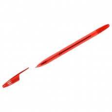 Ручка шариковая СТАММ 555 красная, 0,7мм, тонированный корпус
