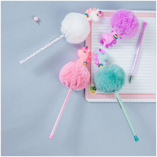 Ручка шариковая MESHU Candy Unicorn синяя, 0,7мм, корпус ассорти, с топпером