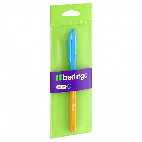 Ручка шариковая Berlingo Skyline светло-синяя, 0,7мм, игольчатый стержень, грип, пакет