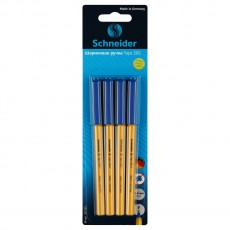 Набор шариковых ручек Schneider Tops 505 F 4шт., синие, 0,8мм, оранжевый корпус, блистер