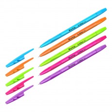 Ручка шариковая Berlingo Tribase Neon синяя, 0,7мм, корпус ассорти