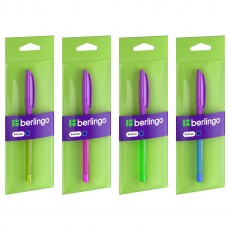 Ручка шариковая Berlingo Triangle 110 Color синяя, 0,7мм, грип, корпус ассорти, пакет