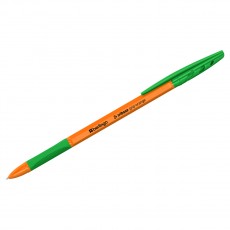 Ручка шариковая Berlingo Tribase grip orange зеленая, 0,7мм, грип
