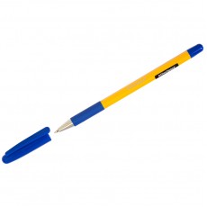 Ручка шариковая OfficeSpace Yellow Stone синяя, 0,7мм, грип, штрихкод