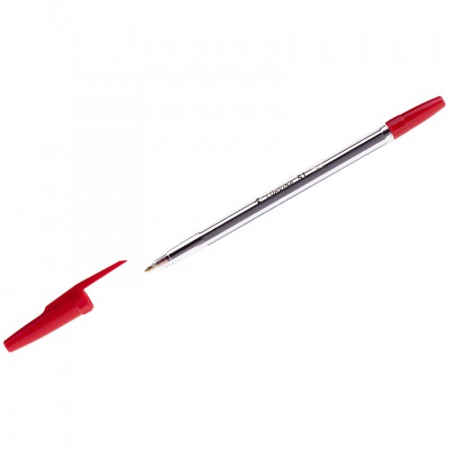 Ручка шариковая Corvina 51 Classic красная, 1,0мм, прозрачный корпус