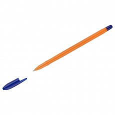 Ручка шариковая СТАММ Вега синяя, 1,0мм, оранжевый корпус