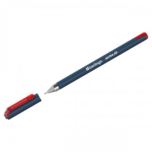 Ручка шариковая Berlingo Ultra X2 красная, 0,7мм, игольчатый стержень