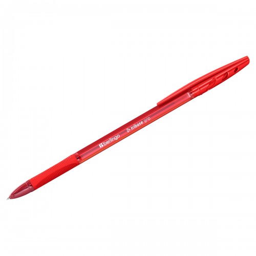 Ручка шариковая Berlingo Tribase grip красная, 1,0мм, грип