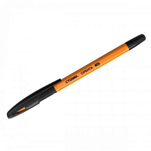 Ручка шариковая СТАММ Орбита 150 черная, 0,7мм, оранжевый корпус