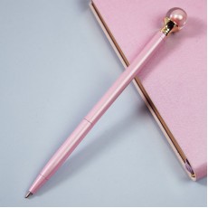 Ручка шариковая автоматическая MESHU Pink pearl синяя, 1,0мм