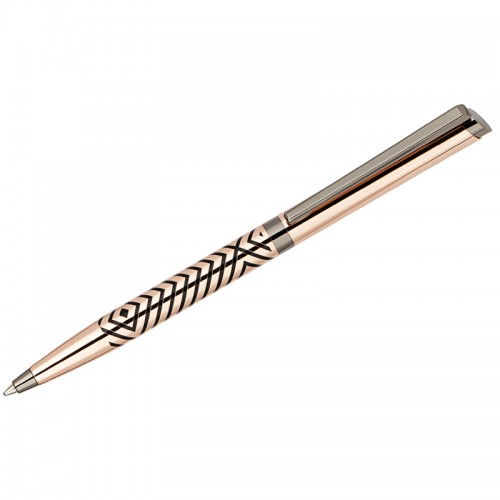 Ручка шариковая Delucci Legato синяя, 1,0мм, корпус медь/оружейный металл/гравировка, подарочная упаковка