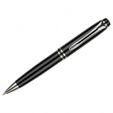 Ручка шариковая Luxor Trident синяя, 0,7мм, корпус черный/хром, поворотный механизм, футляр