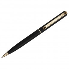 Ручка шариковая Luxor Alenia синяя, 1,0мм, корпус черный/золото, поворотный механизм, футляр