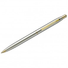 Ручка шариковая Luxor Sterling синяя, 1,0мм, корпус хром/золото, кнопочный механизм