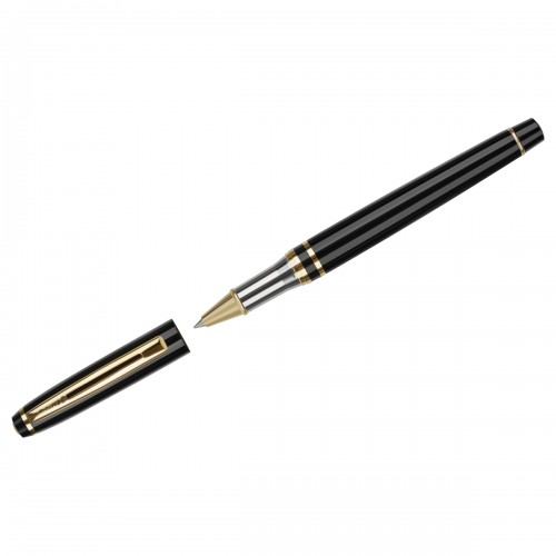Ручка шариковая Luxor Executive синяя, 1,0мм, корпус черный/хром/золото, футляр