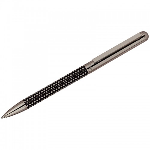 Ручка шариковая Delucci Artista синяя, 1,0мм, корпус оружейный металл/черный, поворот., подарочная упаковка