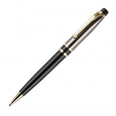 Ручка шариковая Luxor Futura синяя, 0,7мм, корпус черный/золото, поворотный механизм, футляр