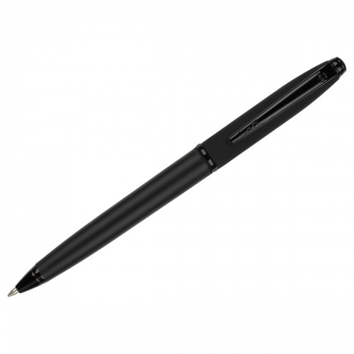 Ручка шариковая Luxor Nero синяя, 1,0мм, корпус черный, поворотный механизм, футляр