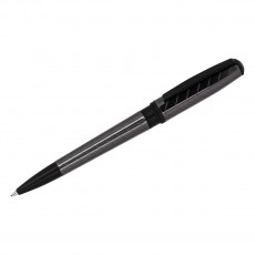 Ручка шариковая Delucci Marte синяя, 1,0мм, корпус титан/черный, поворотн., подарочная упаковка