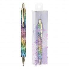 Ручка шариковая автоматическая MESHU Pink diamond синяя, 1,0мм