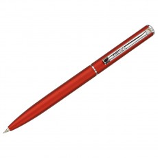 Ручка шариковая Luxor New Premier синяя, 0,7мм, корпус бордо/хром, поворотный механизм, футляр