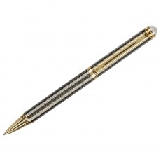 Ручка шариковая Luxor Ellan синяя, 1,0мм, корпус черный/золото, поворотный механизм, футляр