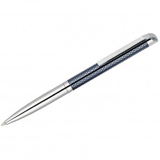 Ручка шариковая Delucci Volare синяя, 1,0мм, корпус серебро/серо-голубой, поворот., подарочная упаковка
