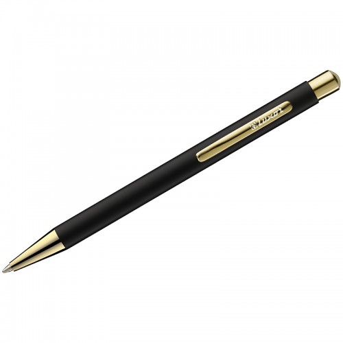 Ручка шариковая Luxor Nova синяя, 1,0мм, корпус черный/золото, кнопочный механизм
