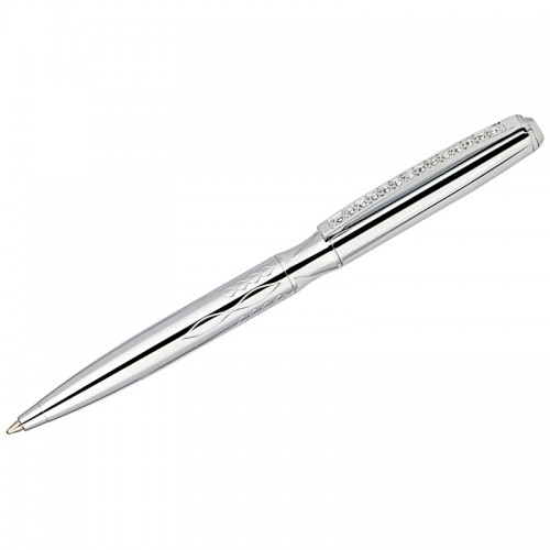 Ручка шариковая Delucci Mare синяя, 1,0мм, цвет корпуса - серебро, поворот., подарочная упаковка