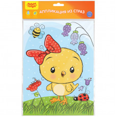 Аппликация из страз Мульти-Пульти Цыпленок, 21*29,5см, с раскраской, европодвес Аппликация из страз Мульти-Пульти Цыпленок, 21*29,5см, с раскраской, европодвес