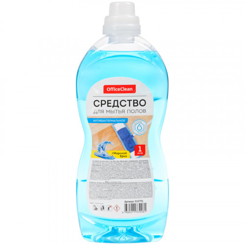 Средство для мытья полов и стен OfficeClean Антибактериальное. Морской бриз, 1л
