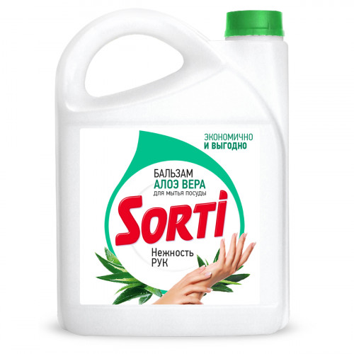 Средство для мытья посуды Sorti Алоэ, 4,8л, канистра