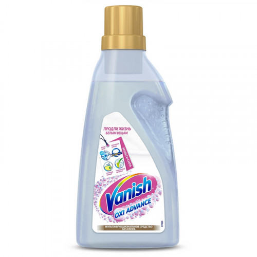 Пятновыводитель/отбеливатель Vanish Oxi Advance. Мультисила, гель, для белых тканей, 750мл