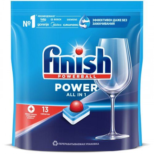 Таблетки для посудомоечной машины Finish Power All in 1, 13шт.