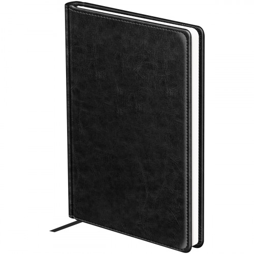 Ежедневник недатированный, А4, 160л., твердый переплет, кожзам, BG Nebraska. Black, черный