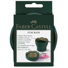 Стакан для воды Faber-Castell Clic&Go, складной, темно-зеленый
