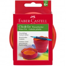 Стакан для воды Faber-Castell Clic&Go, складной, красный