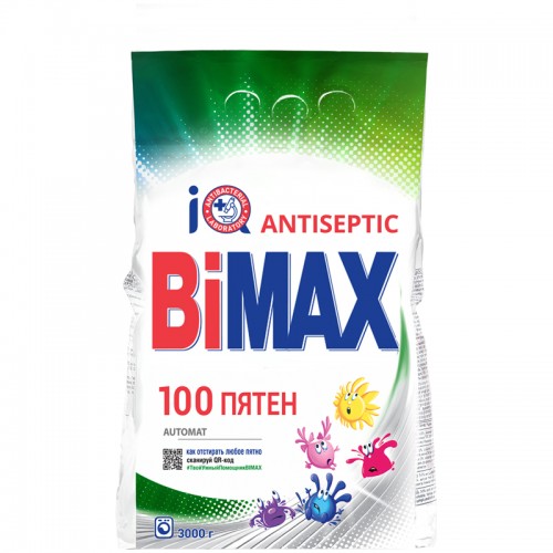 Порошок для машинной стирки BiMax 100 пятен, 3кг