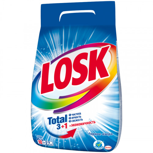 Порошок для машинной стирки Losk Горное озеро, 2,7кг