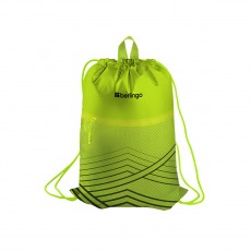 Мешок для обуви 1 отделение Berlingo Green geometry, 360*470мм, карман на молнии