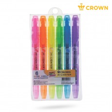 Набор текстовыделителей Crown Multi Hi-Lighter 06цв., 1-4мм, чехол с европодвесом