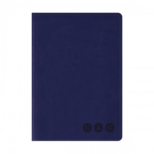 Телефонная книга А5, 80л., кожзам, OfficeSpace Nebraska темно-синий, с вырубкой