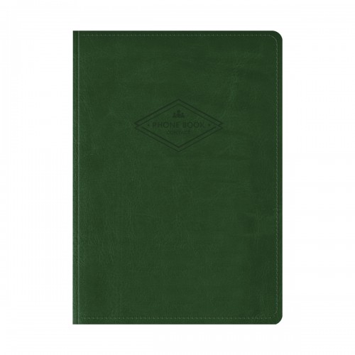 Телефонная книга А7, 64л., кожзам, OfficeSpace Winner зеленый, с вырубкой