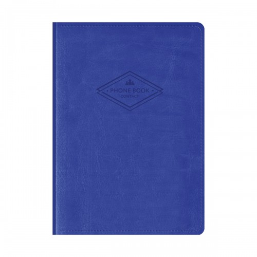 Телефонная книга А7, 64л., кожзам, OfficeSpace Winner синий, с вырубкой