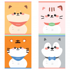 Тетрадь 12л., частая косая линия MESHU Lovely face