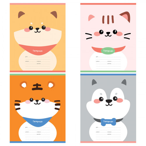 Тетрадь 12л., частая косая линия MESHU Lovely face