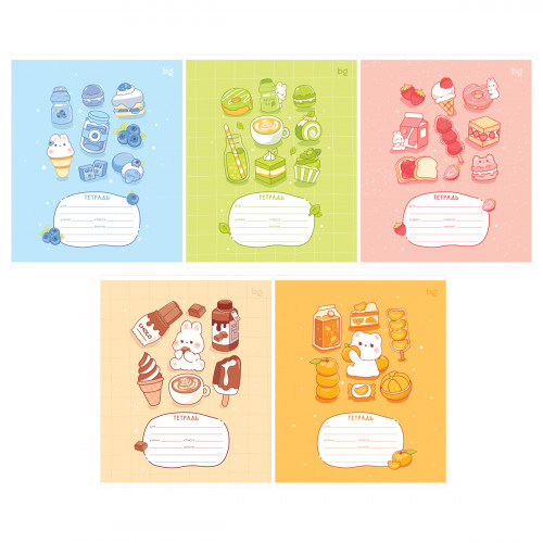 Тетрадь 12л., клетка BG Пирожочек