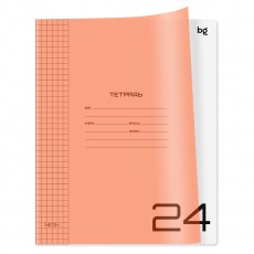 Тетрадь 24л. клетка BG UniTone. Neon, пластиковая обложка, неон оранжевый