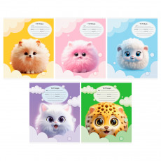 Тетрадь 12л., клетка BG Пушистики